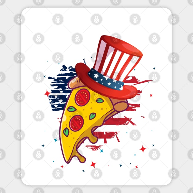 Funny 4th Of July 2021 Fourth Of July For Men's And Women's For 4th Of July Pizza Lovers Sticker by dianoo